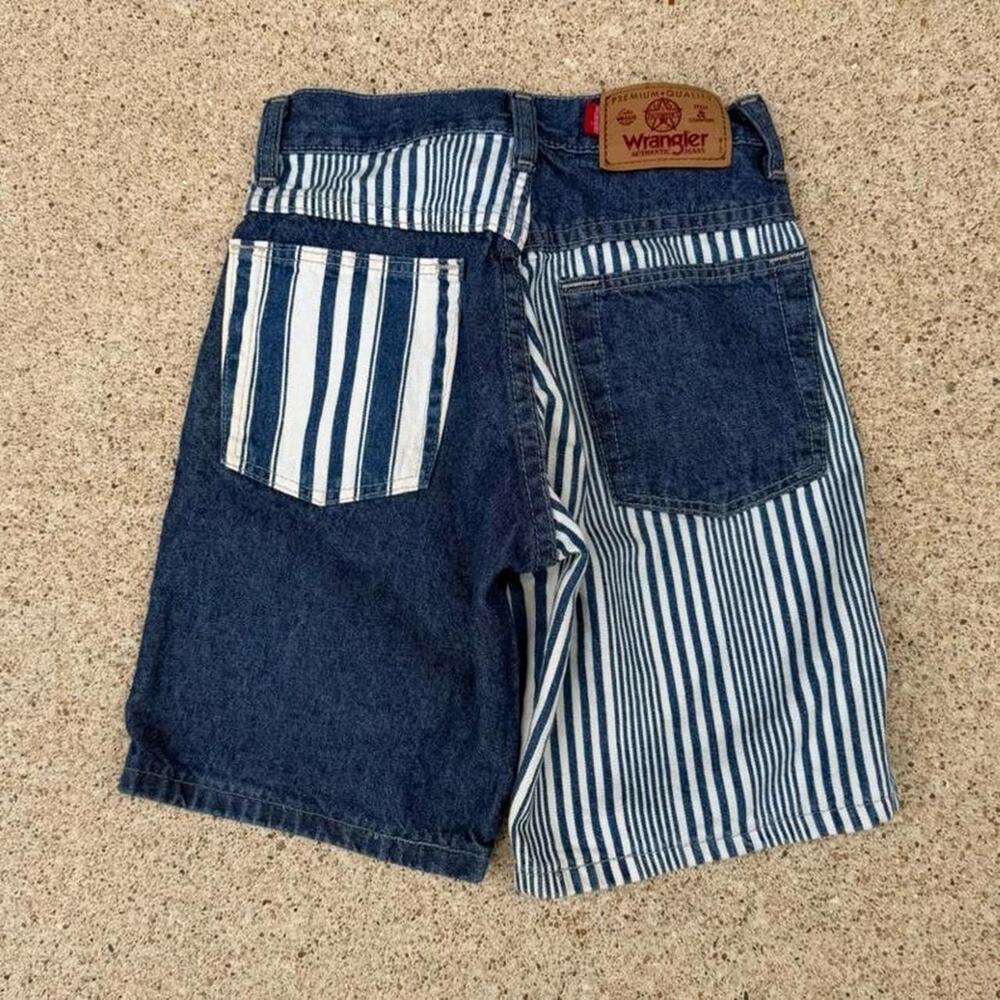 Vintage 80s wrangler youth denim shorts patterned